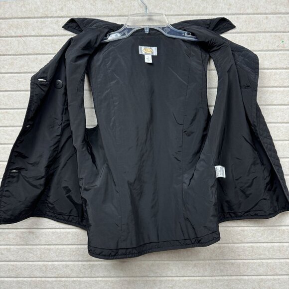 Talbots Women’s Quilted Black Vest M Double-Breasted Button Front - Picture 4 of 10